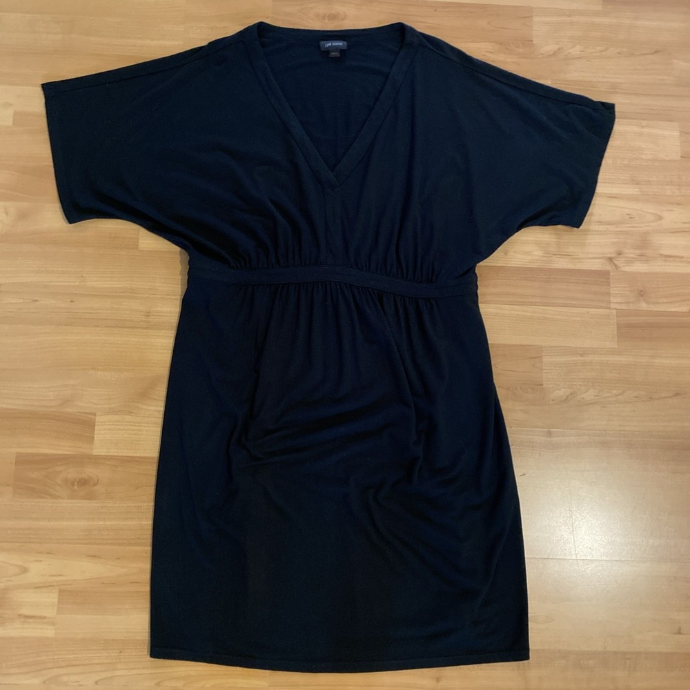 J Jill Wearever Black Size Large V Neck Empire Waist‎ Short Sleeve Dress